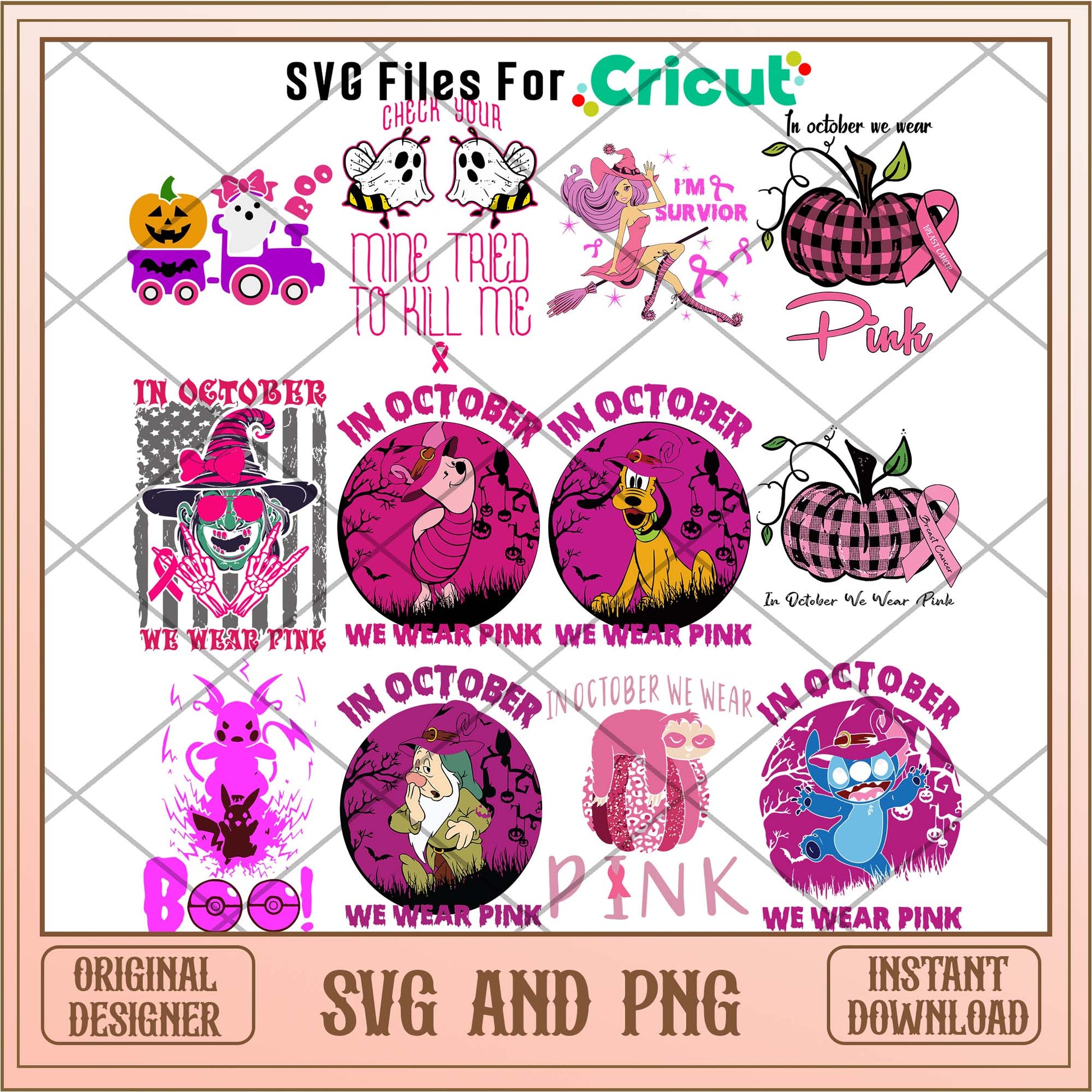 Pink halloween svg bundle, Halloween svg - Svgfileforcricut