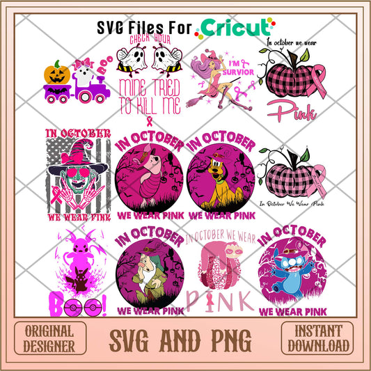 Pink halloween svg bundle, Halloween svg - Svgfileforcricut