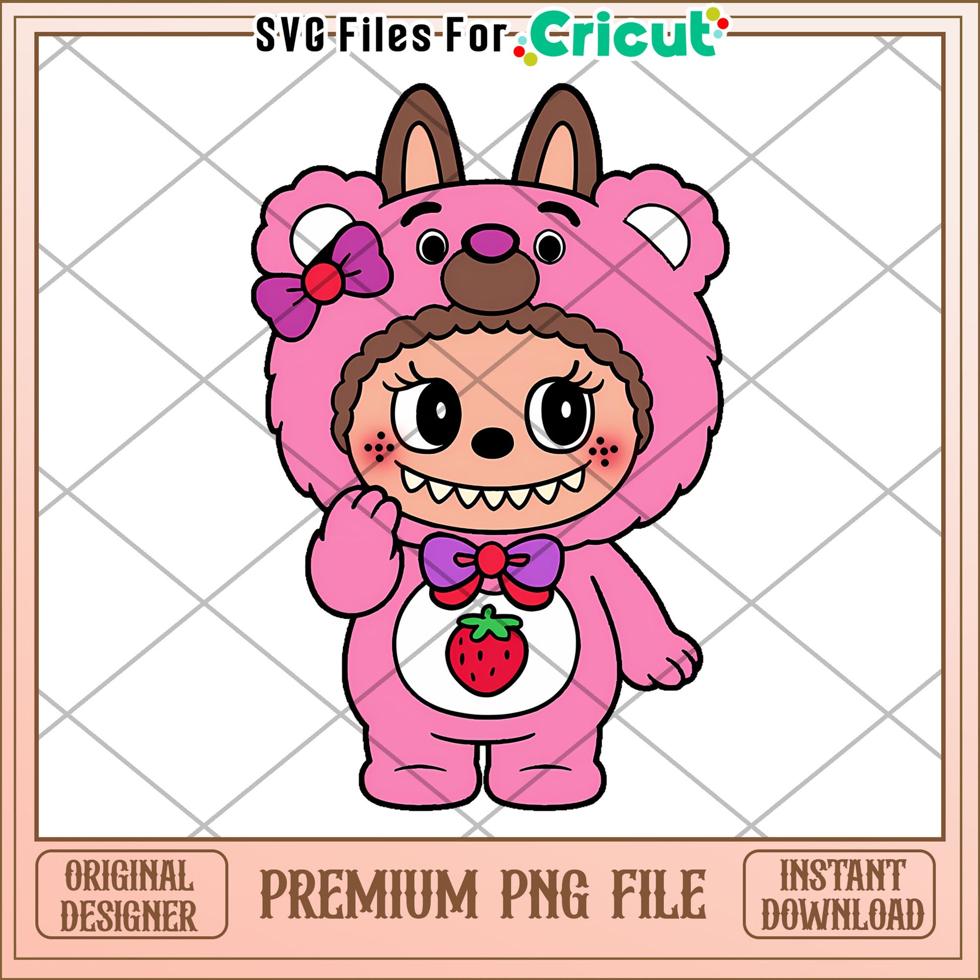 Pink labubu bear design png, labubu candy png, pop mart labubu dolls​​ png