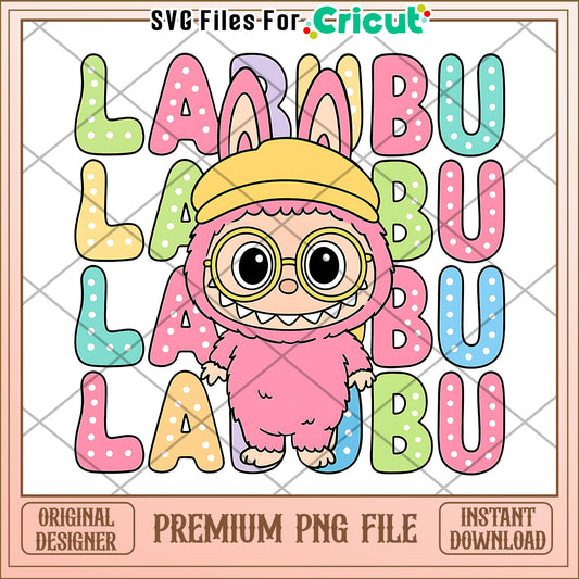 Pink labubu png, funny labubu png, labubu toys png