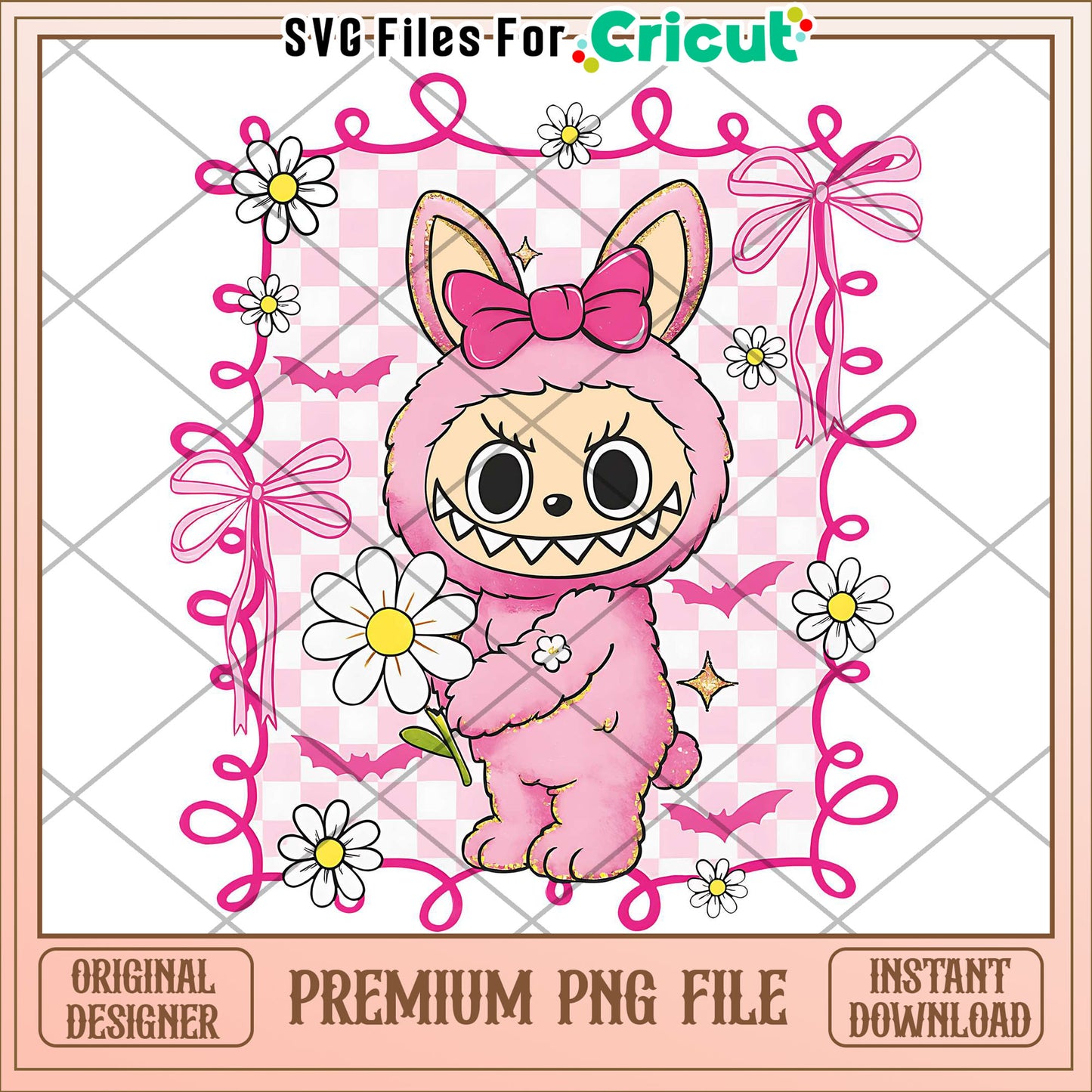 Pink labubu png, halloween png, halloween characters png
