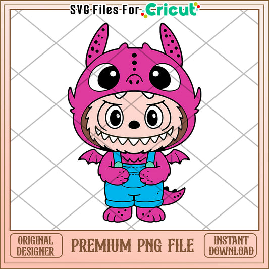 Pink labubu toothless costume png, secret labubu​ png, labubu art​​​ png