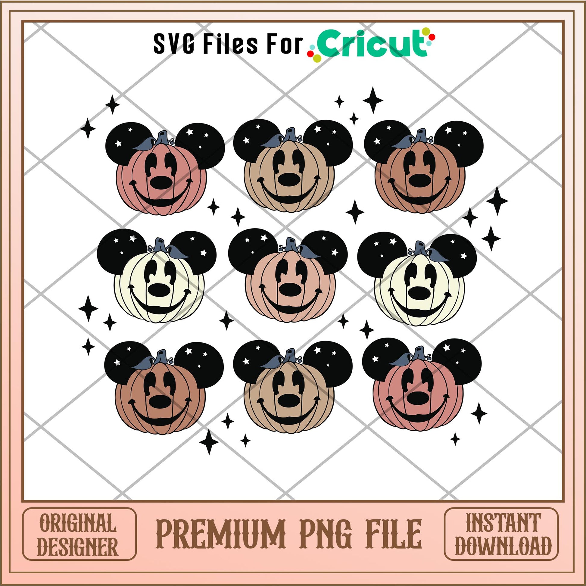 Pink mouse pumpkins sublimation png, Disney characters png, Digital Download