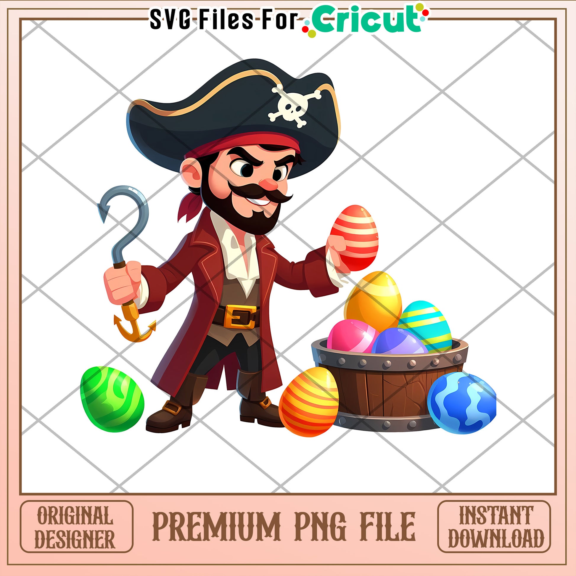 Pirate Easter Eggs PNG Cricut Design