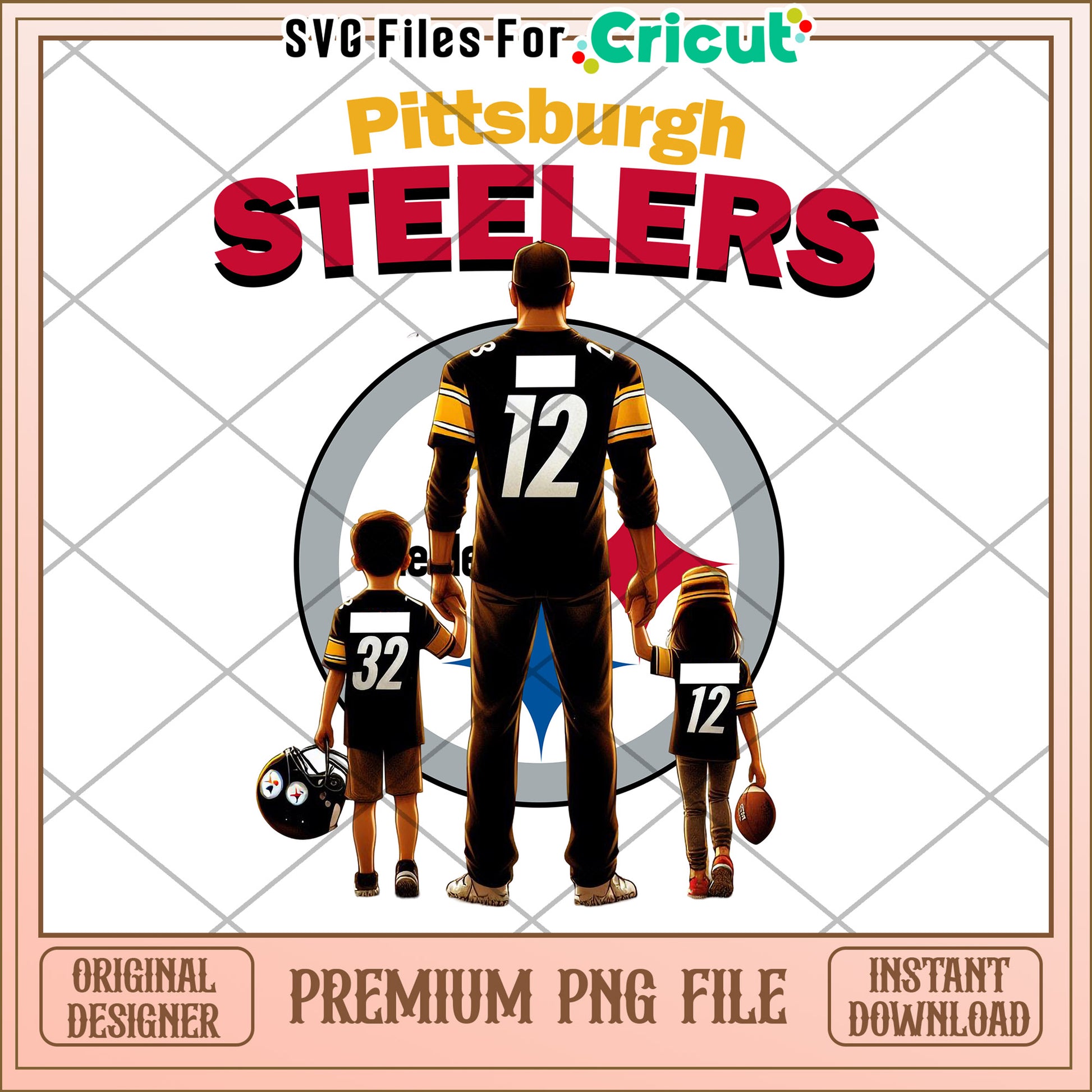 Pittsburgh Steelers Family Theme PNG, Instant Download Cricut File