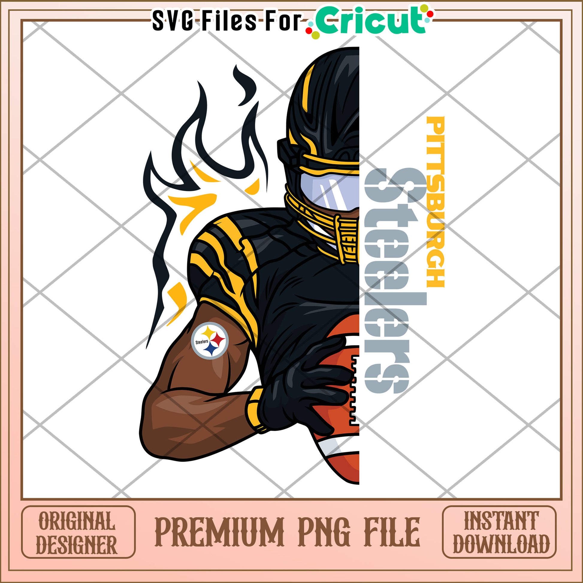 Pittsburgh Steelers Football Player PNG File, Perfect for Crafts