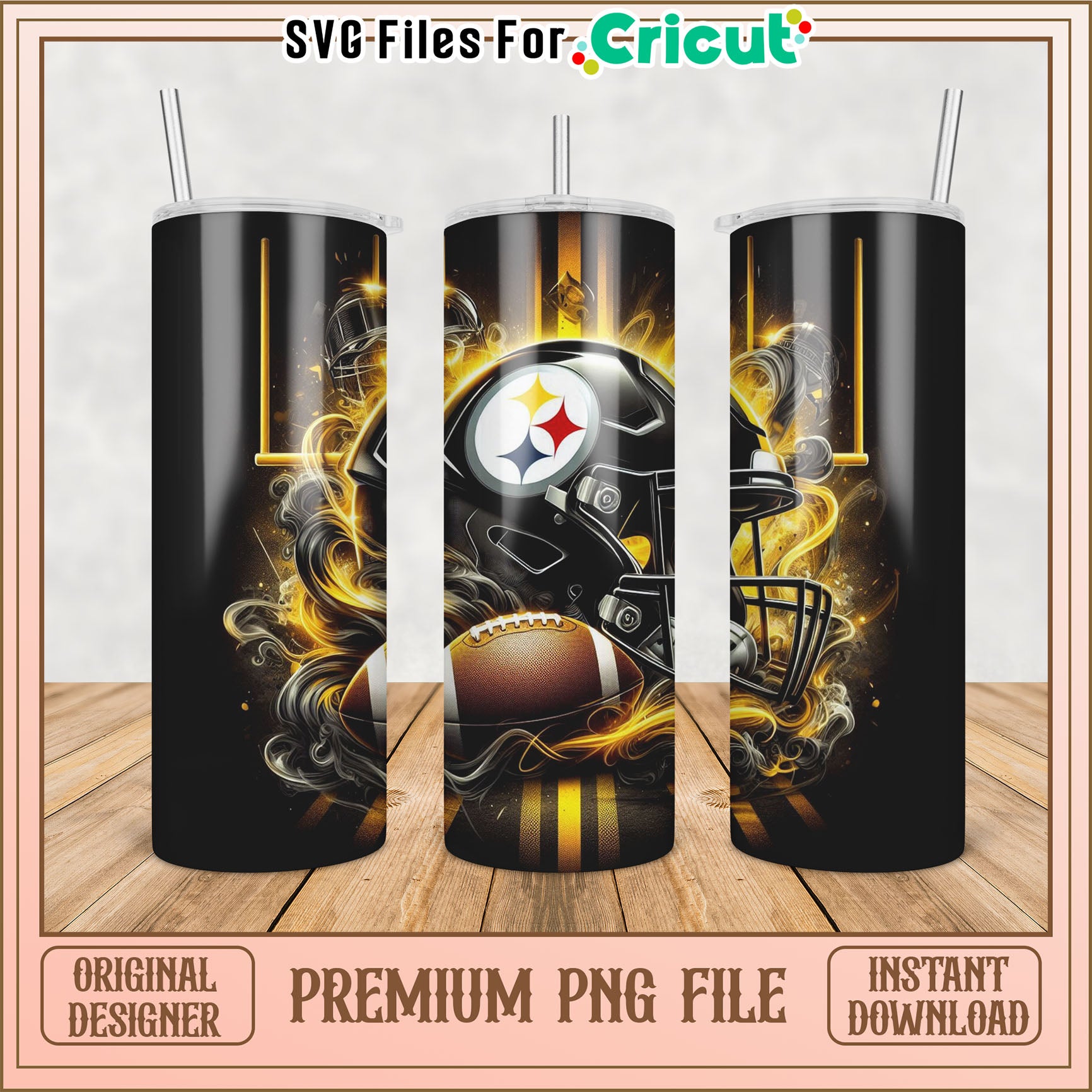 Pittsburgh Steelers Football Tumbler PNG