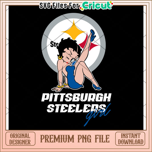 Pittsburgh Steelers Girl PNG File, Perfect for Cricut Projects