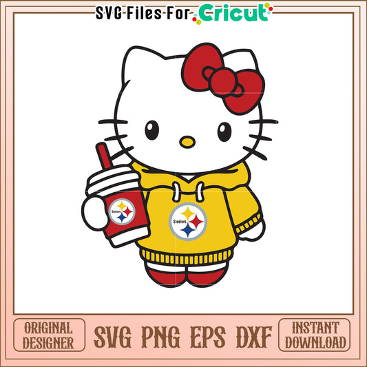 Pittsburgh Steelers Hello Kitty SVG