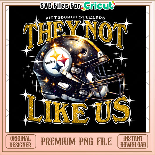 Pittsburgh Steelers helmet design they not like us, premium PNG file