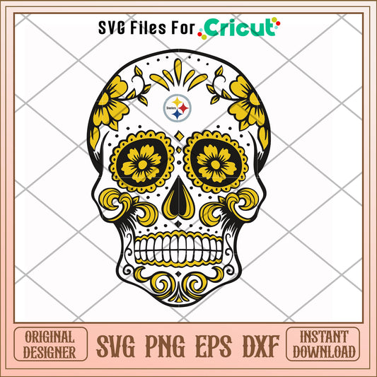Pittsburgh Steelers skullcap svg, Steelers svg, new nfl svg