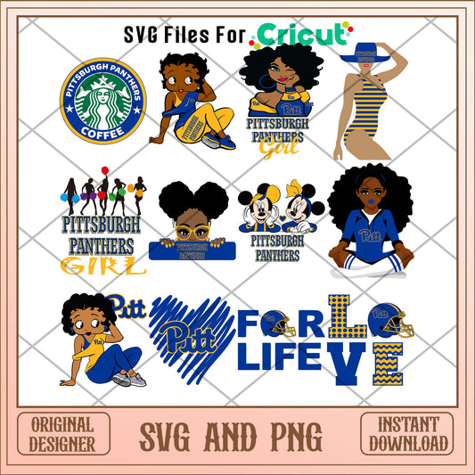 Pitts panthers girl svg, Pitts panthers svg bundle, NCAA svg