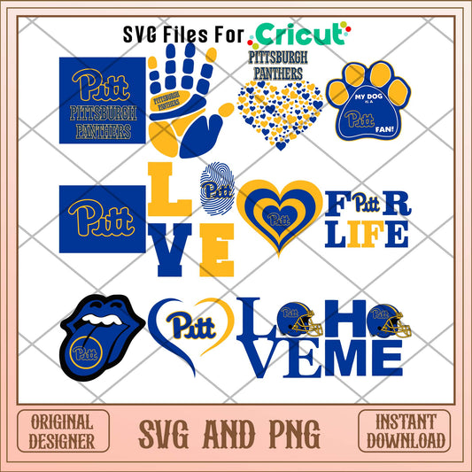 Pitts panthers love svg, Pitts panthers svg bundle, NCAA svg