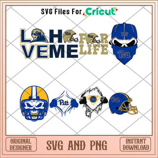 Pitts panthers skull svg, Pitts panthers svg bundle, NCAA svg