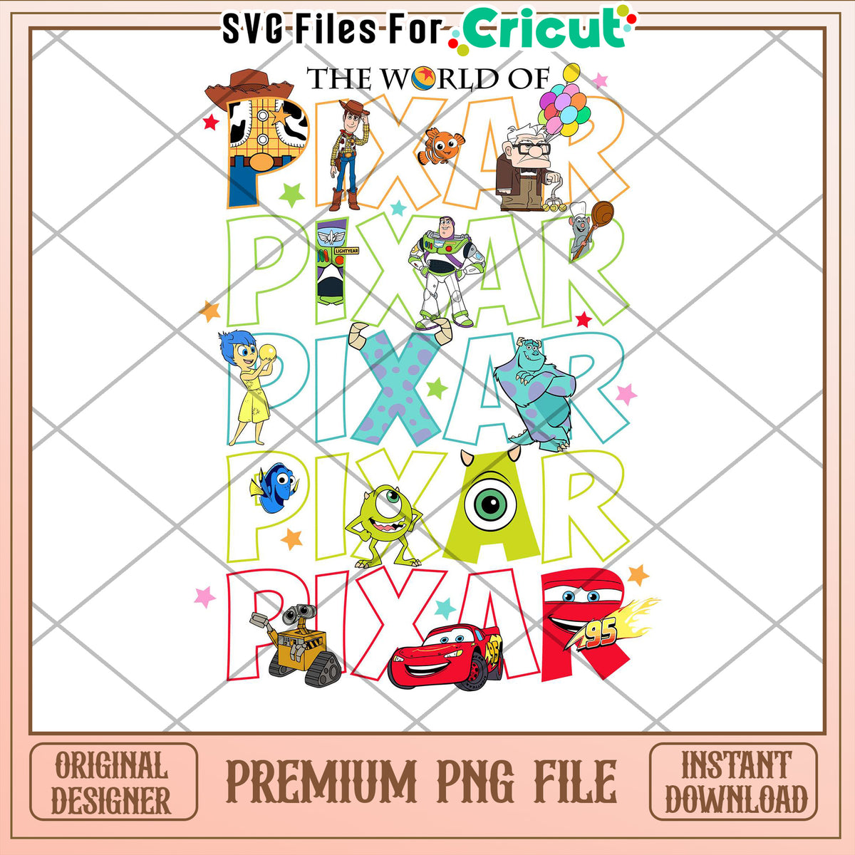 Pixar Characters PNG Design Download – svg files for cricut
