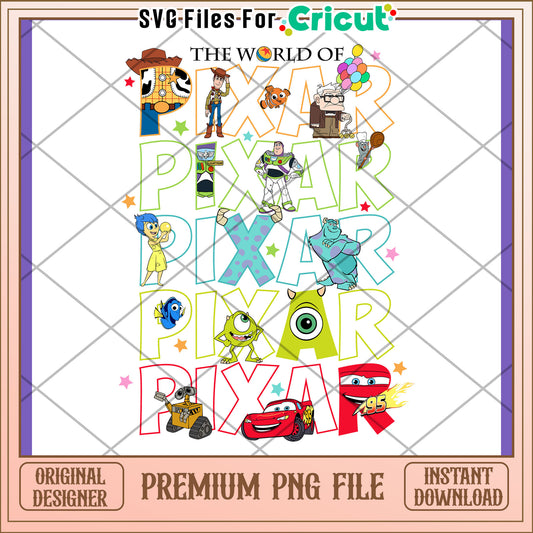 Pixar Characters PNG Design Download