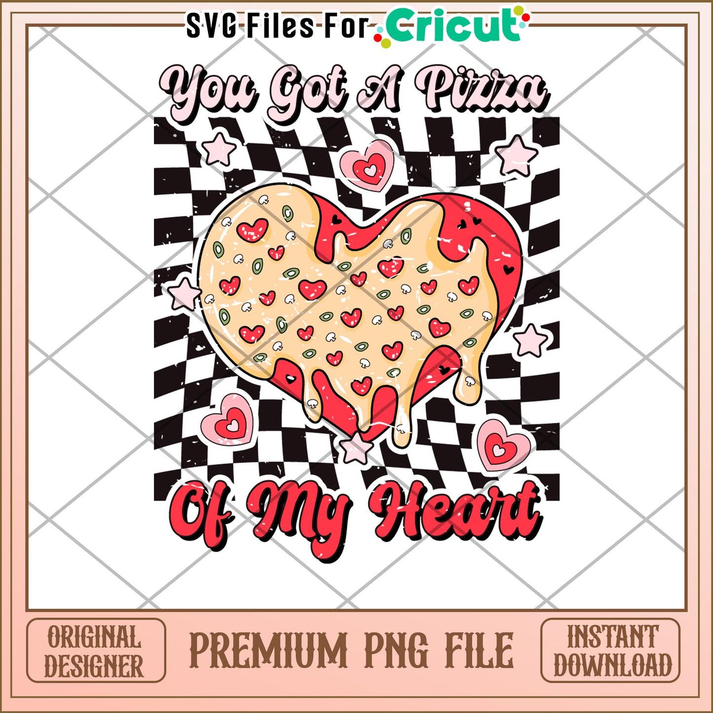 Pizza Heart PNG Sublimation Design