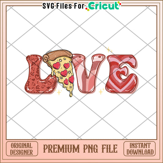 Pizza Love PNG Design Instant Download