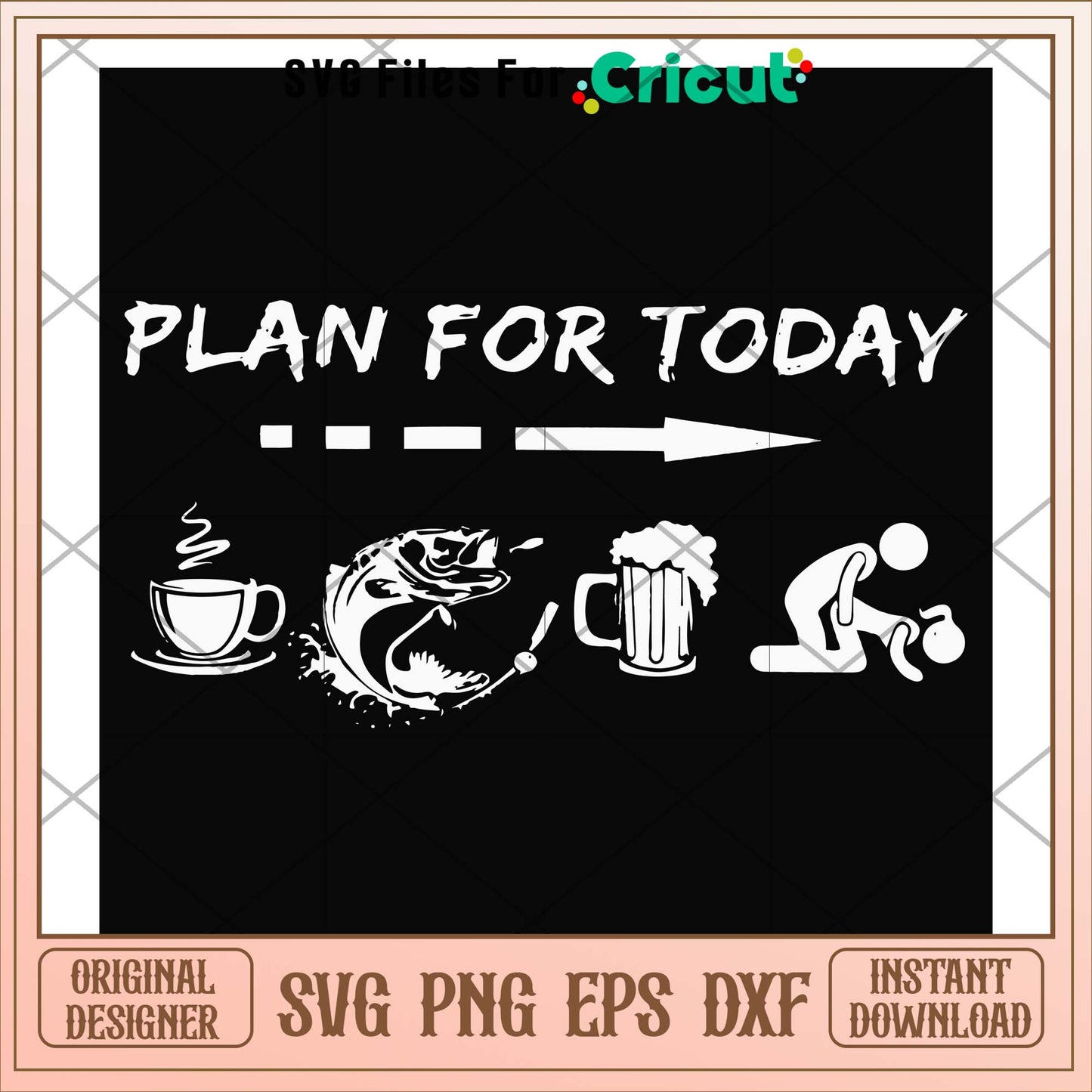 Plan for today coffee fish beer svg, coffee svg, funny svg