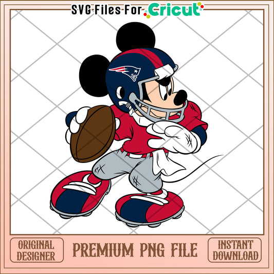 Playful Football Mickey Mouse PNG File for Cricut Instant Download