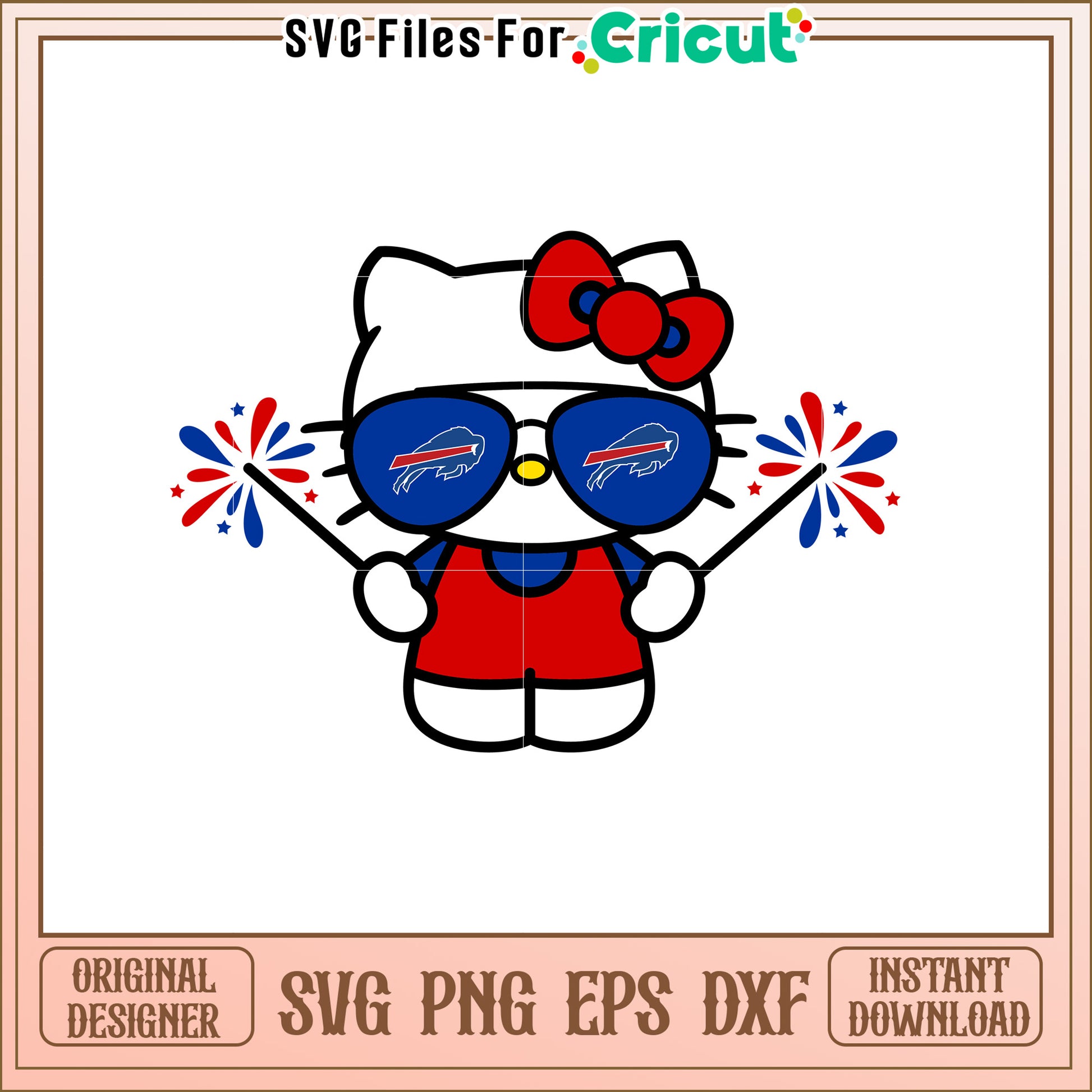 Playful Hello Kitty SVG Design for Football Fans
