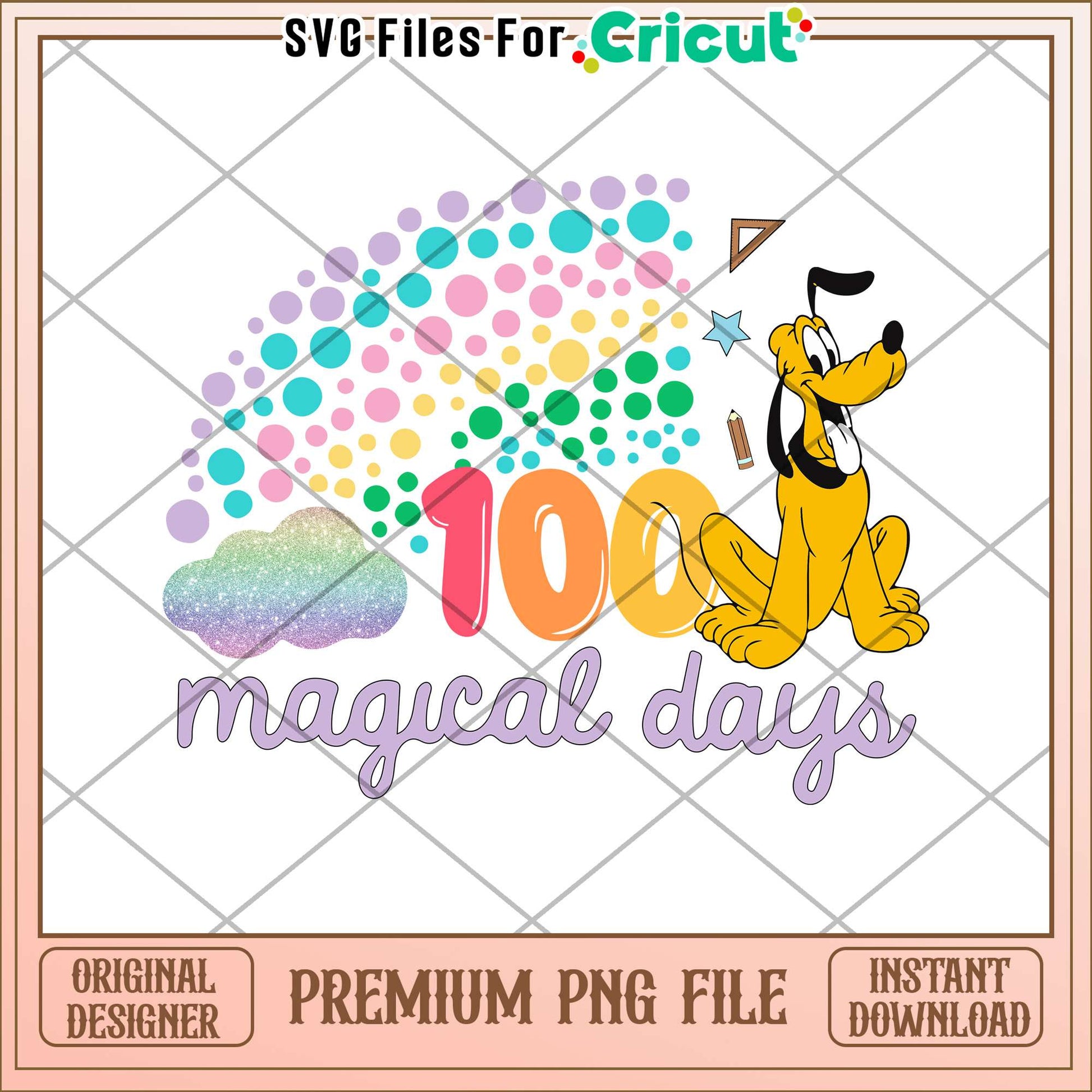 Pluto 100 magical days png, magic school png, disney png
