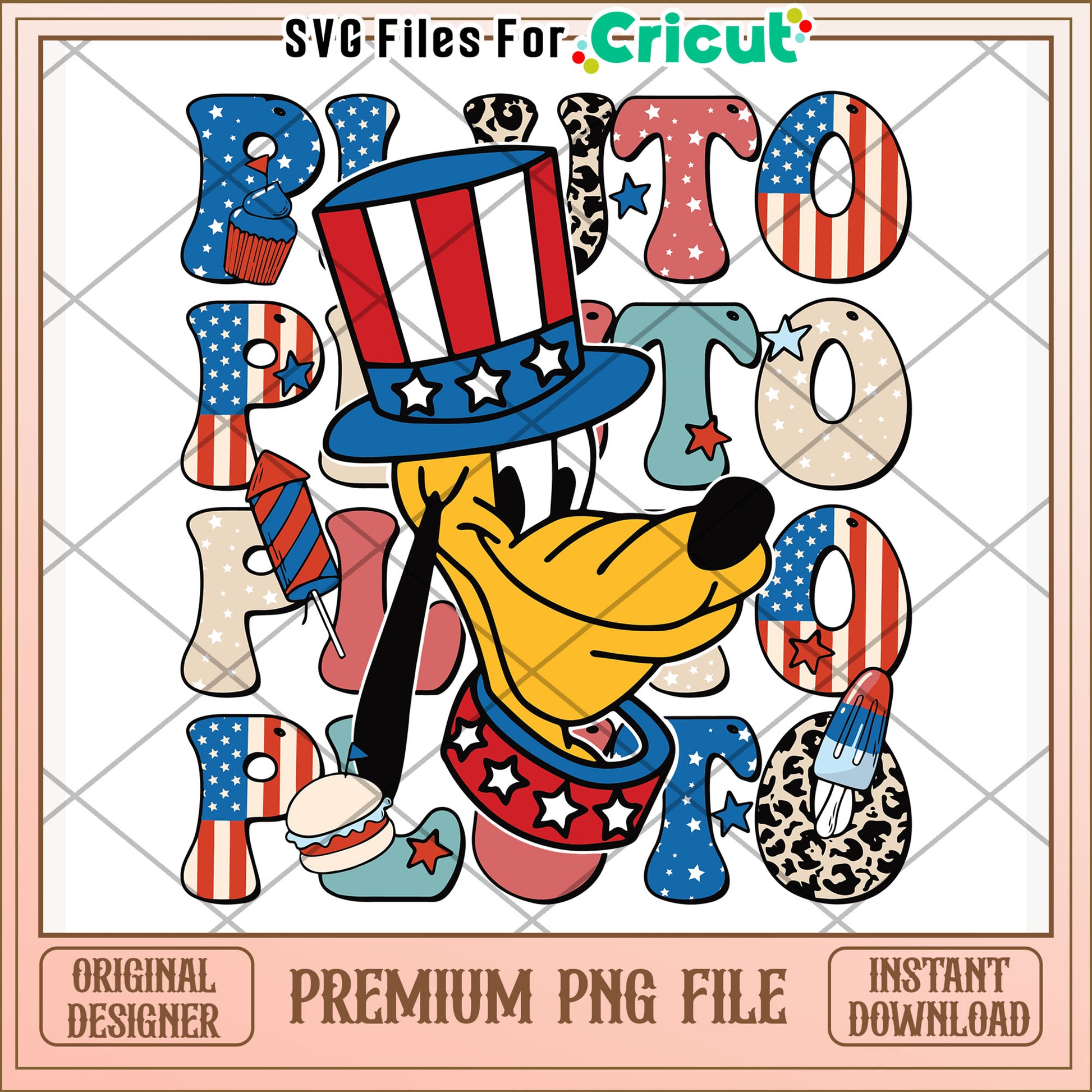Pluto 4th of july png, disney character png, independence day png
