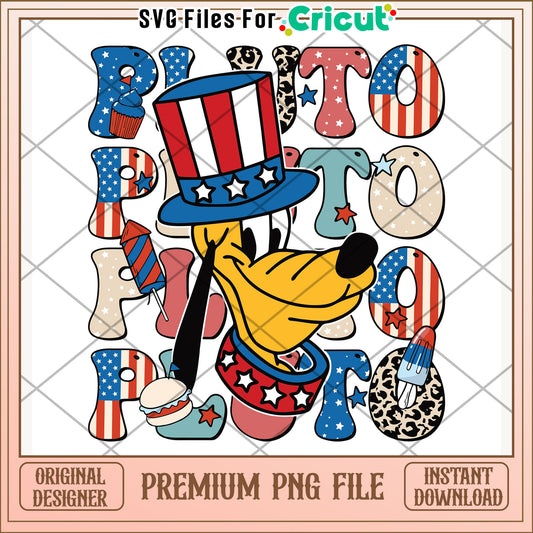 Pluto 4th of july png, disney character png, independence day png