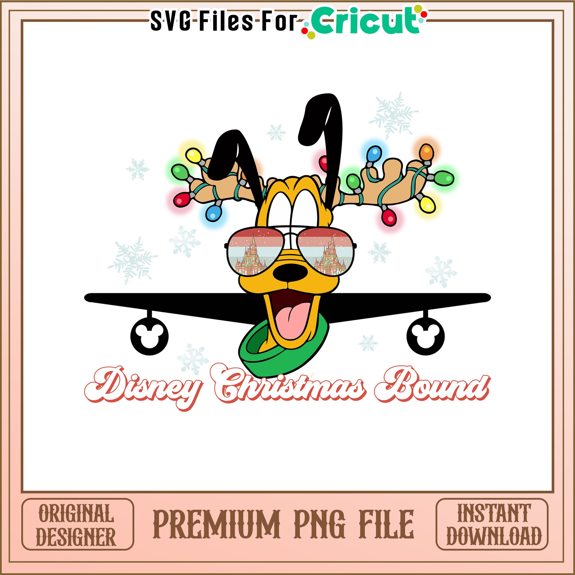 Pluto Christmas Design PNG File, perfect for holiday crafting projects