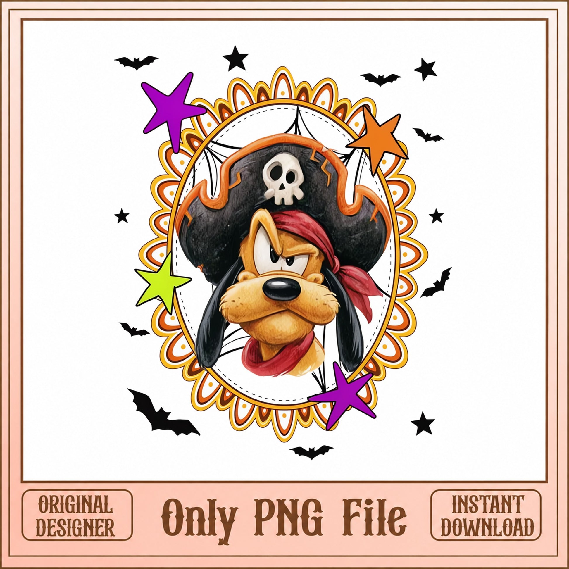 Pluto Pirate Halloween PNG, Disney Dog Skull Hat, Cartoon PNG