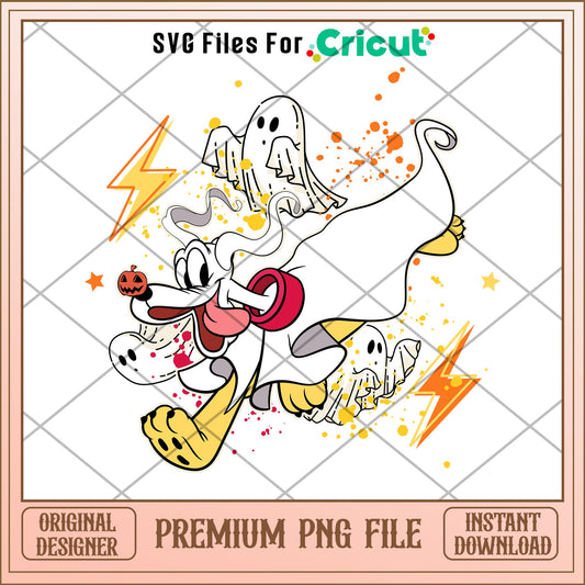 Pluto cosplay ghost png, pluto dog png, halloween png