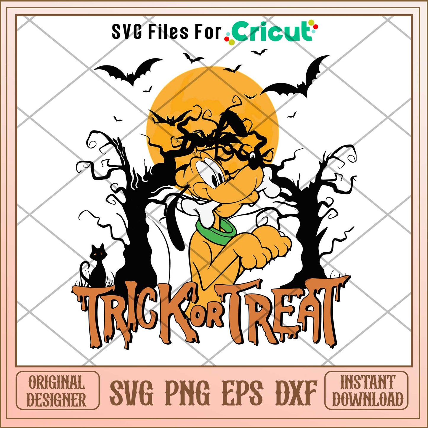 Pluto dog Trick or Treat Halloween svg, Disney characters svg, Digital Download 