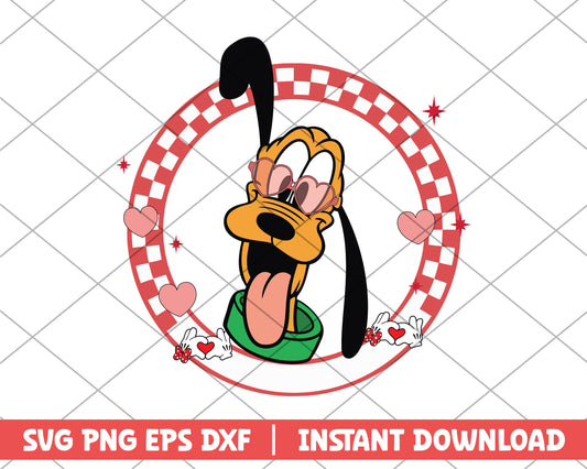 Pluto heart glasses disney svg