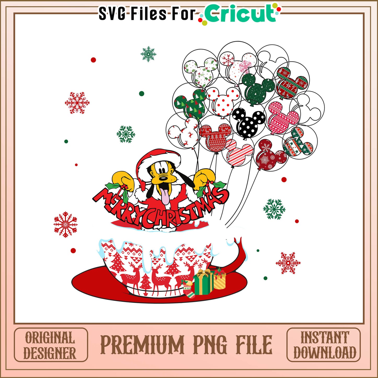 Pluto merry christmas winter cup png​, pluto disney png