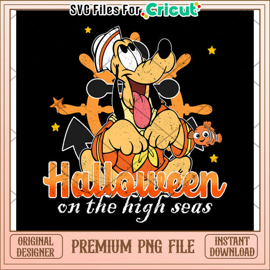 Pluto on the hight street png, hallow​​ png, halloween wallpaper​ png