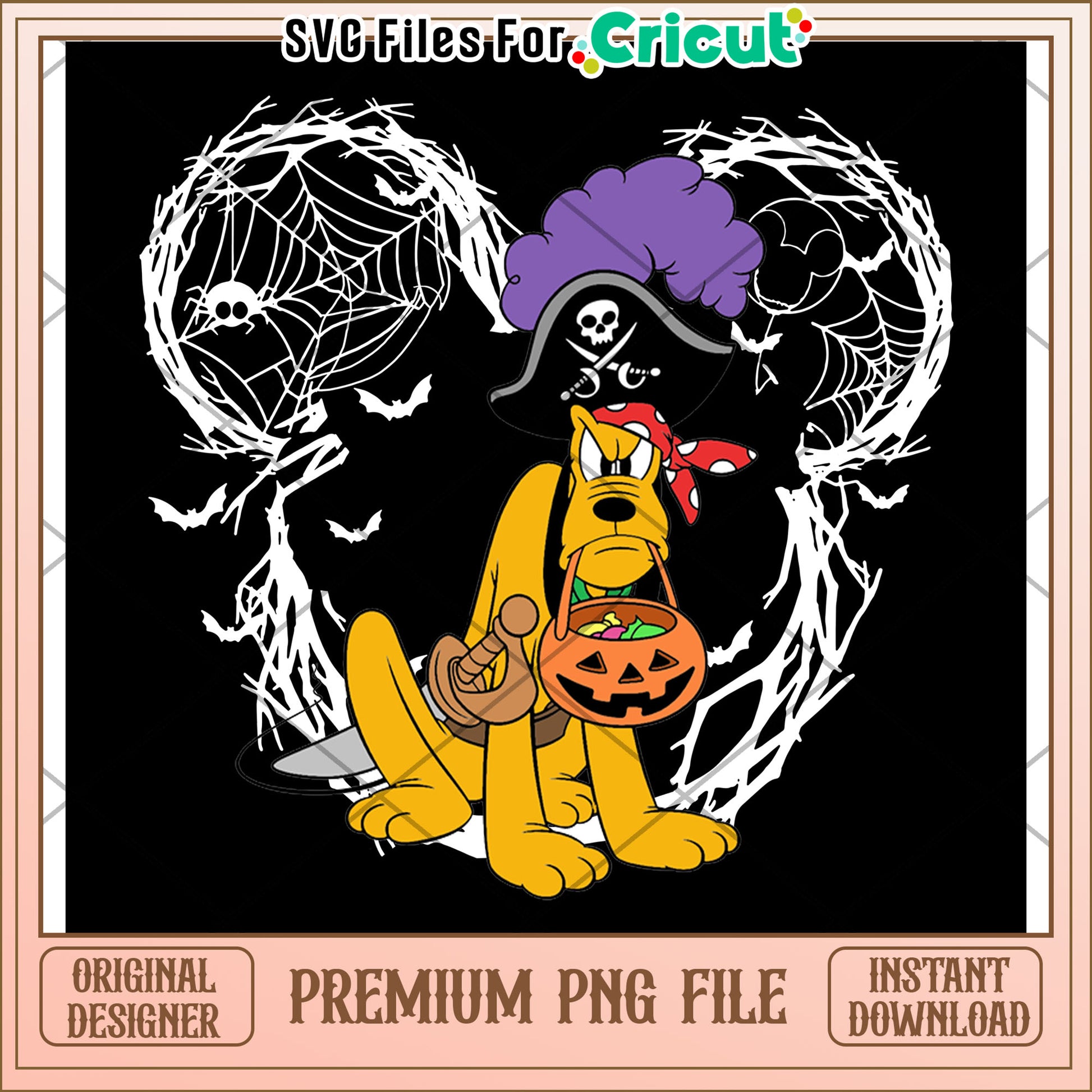 Pluto pirate design png, halloween events​ png,trick or treat png