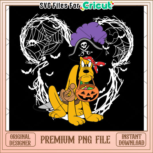 Pluto pirate design png, halloween events​ png,trick or treat png