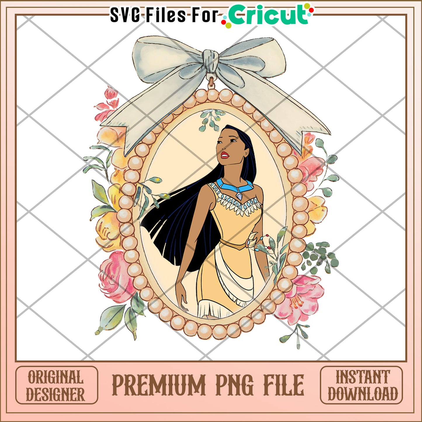 Pocahontas PNG Floral Frame