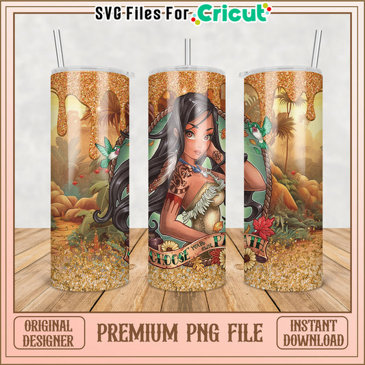 Pocahontas Tumbler PNG Sublimation Design