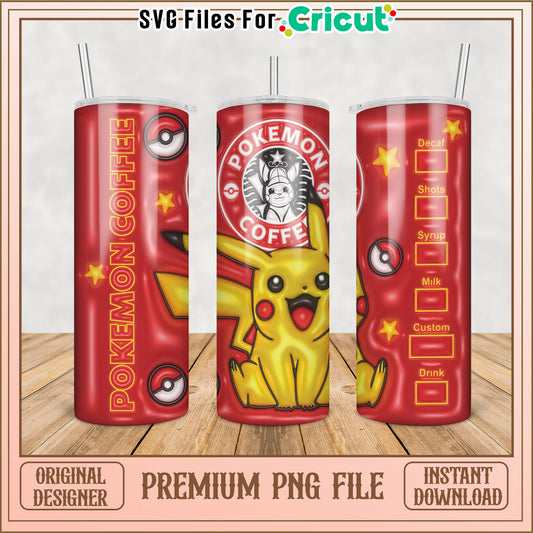 Pokemon Coffee Tumbler PNG Sublimation