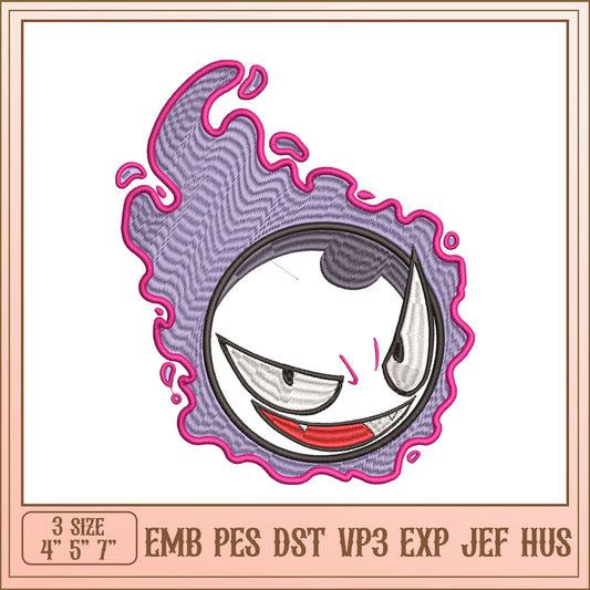 Pokemon Ghost Embroidery Design