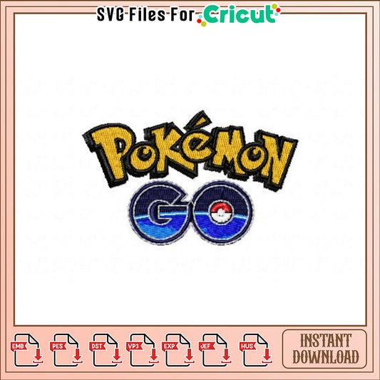 Pokemon Go Embroidery Design Instant Download