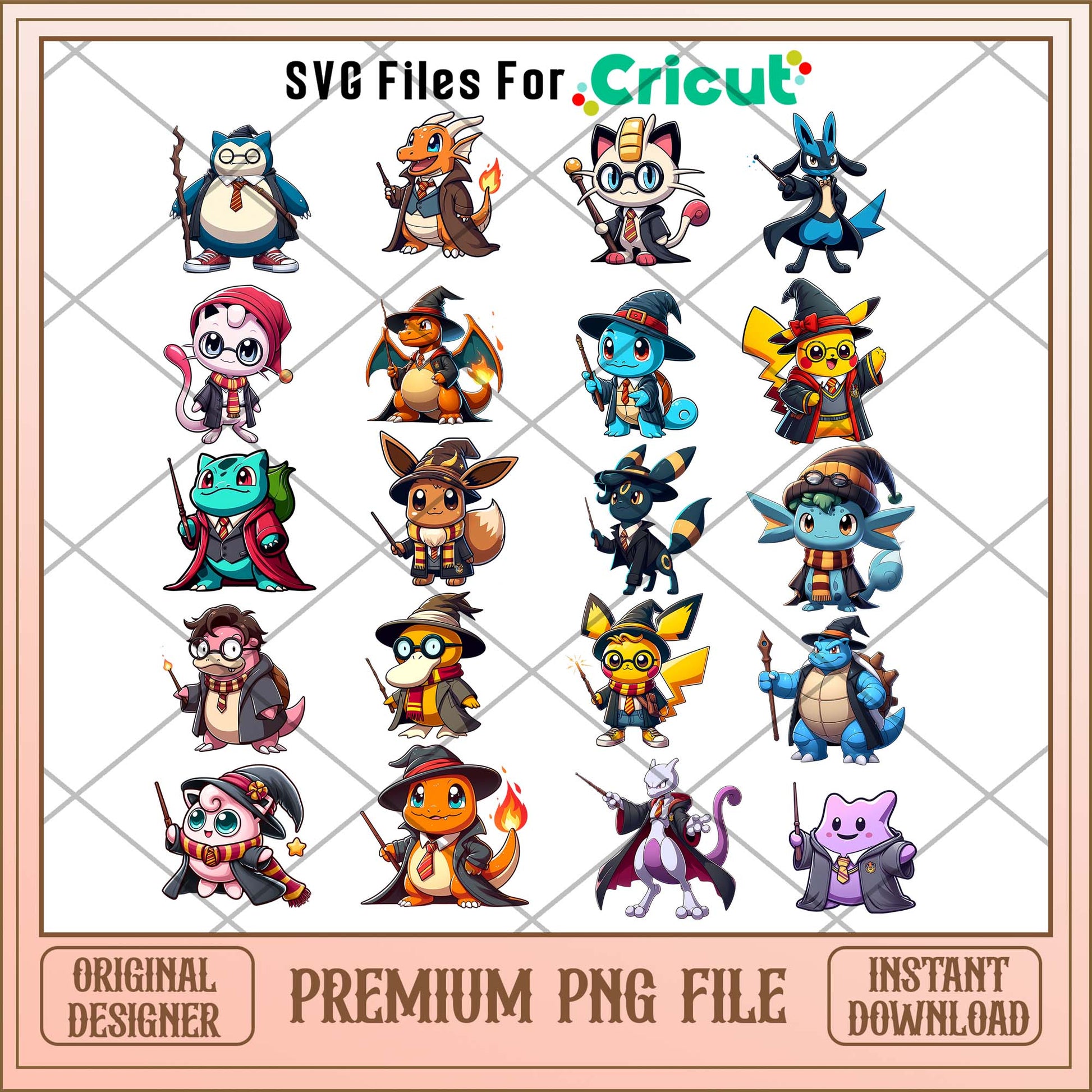 Pokemon Harry Potter Chibi png bundle, Pokemon Chibi bundle