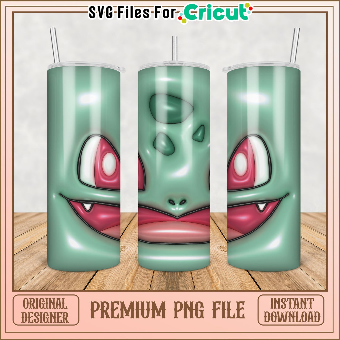 Pokemon Tumbler PNG Design Instant Download
