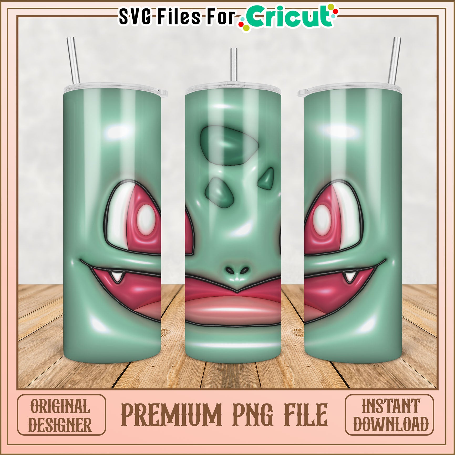 Pokemon Tumbler PNG Design Instant Download