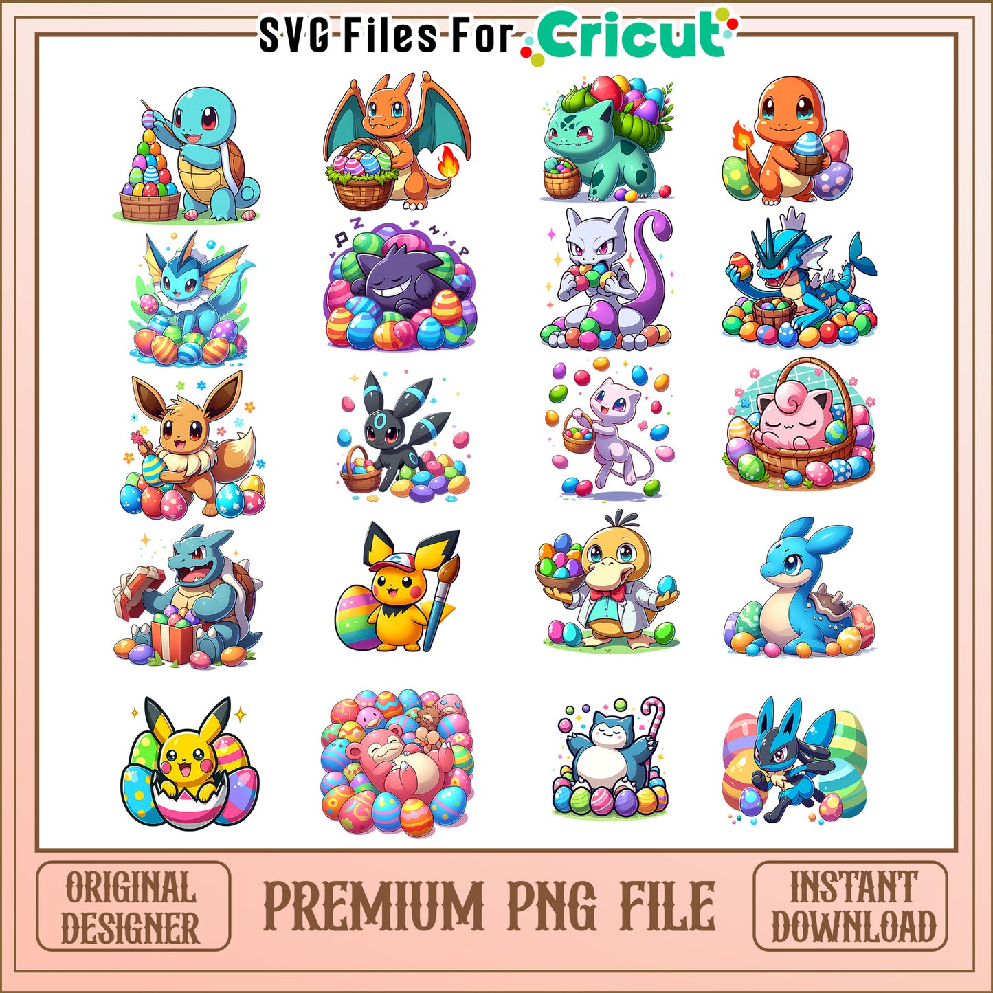 Pokemon best easter design bundle png, pokemon easter eggs​​ png