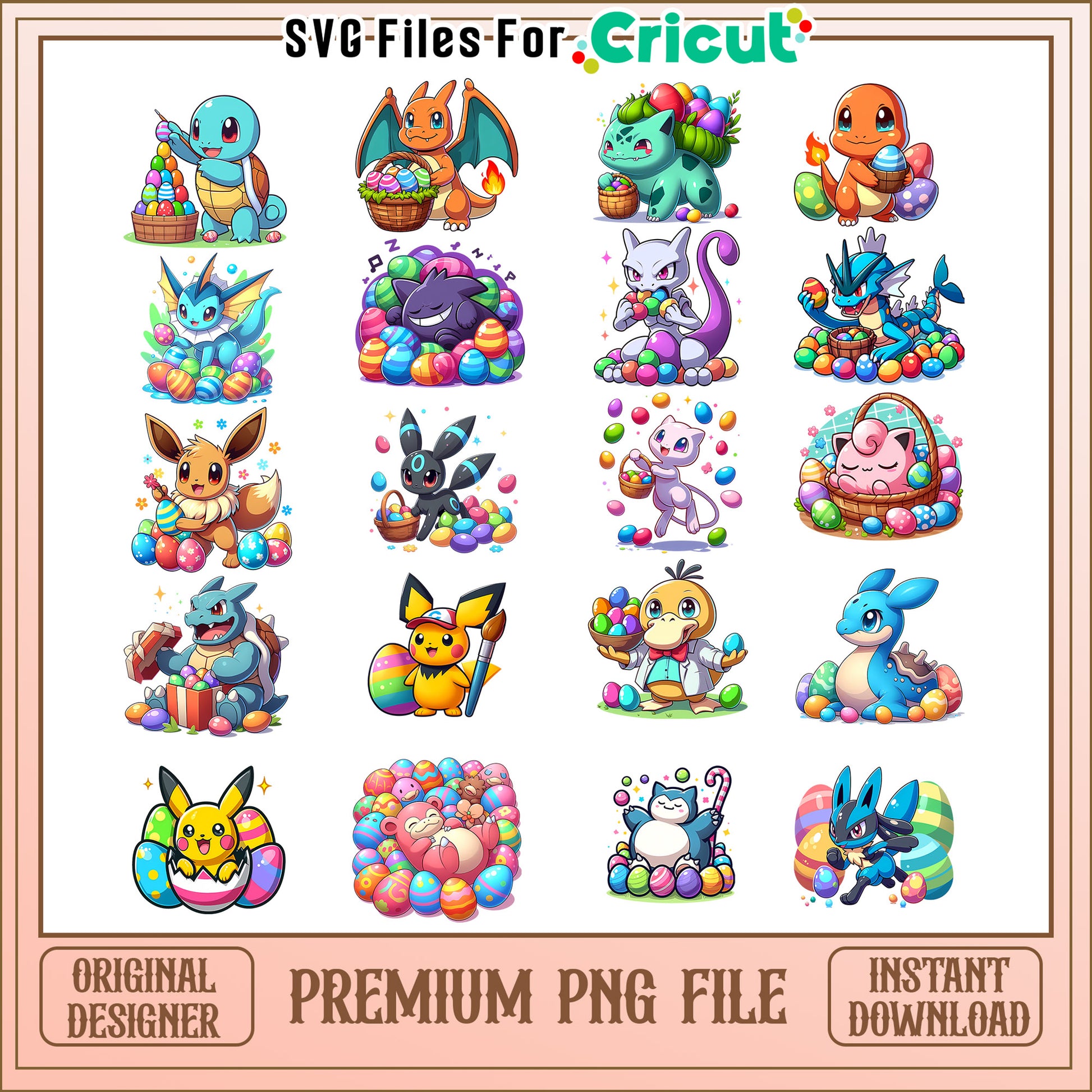 Pokemon best easter design bundle png, pokemon easter eggs​​ png