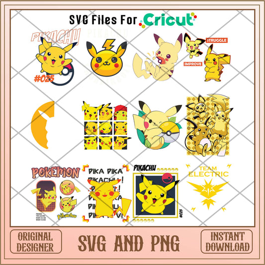 Anime Pokemon svg, Pokemon Pikachu bundle - Svgfileforcricut