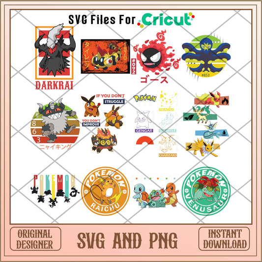Anime Pokemon svg, Pokemon logo bundle - Svgfileforcricut