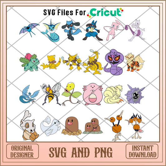 Superpower Pokemon characters, Pokemon svg bundle - Svgfileforcricut